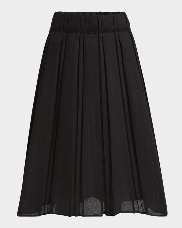 Pleated Wool Skirt
